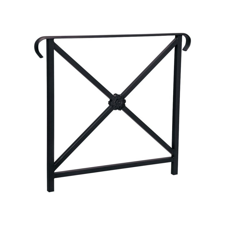 Barrière main courante Héritage Procity, cadre rosace, double crosse, L800 x 1000 mm - Scellement direct - Noir foncé