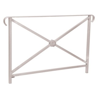 Barrière main courante Héritage Procity, cadre rosace, double crosse, L1500 x 1000 mm - Scellement direct - Gris soie