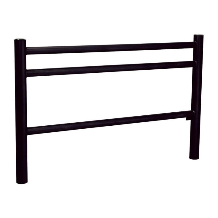 Barrière Trio Procity, pommeau Inox brossé, L1572 x 1000 mm - Acier peint/zinc - Scellement direct - Noir foncé