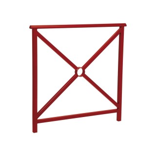 Barrière main courante Lisbonne Procity, cadre simple croix, L1000 x 1000 mm - Scellement direct - Rouge pourpre