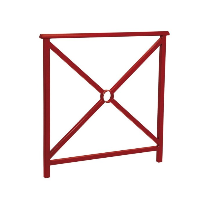 Barrière main courante Lisbonne Procity, cadre simple croix, L1000 x 1000 mm - Scellement direct - Rouge pourpre