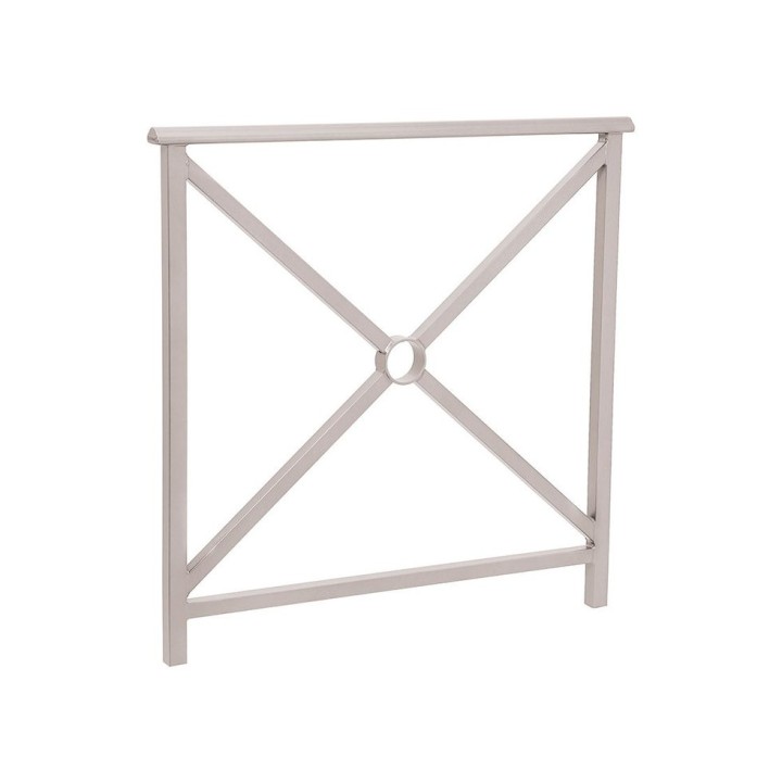 Barrière main courante Lisbonne Procity, cadre simple croix, L1000 x 1000 mm - Acier peint/zinc - Scellement direct - Gris soie