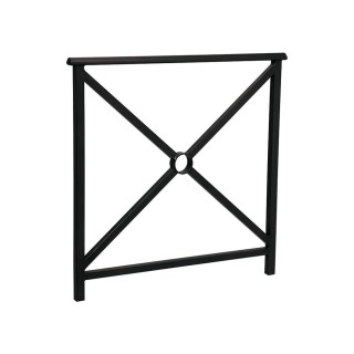 Barrière main courante Lisbonne Procity, cadre simple croix, L1000 x 1000 mm - Scellement direct - Noir foncé