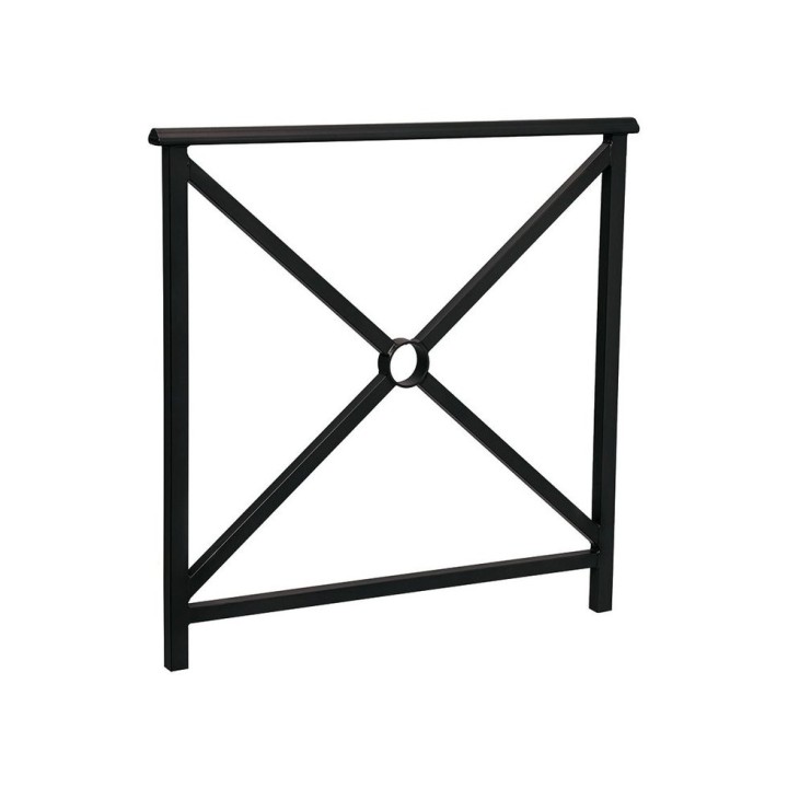 Barrière main courante Lisbonne Procity, cadre simple croix, L1000 x 1000 mm - Scellement direct - Noir foncé