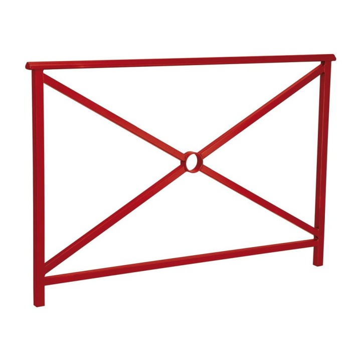 Barrière main courante Lisbonne Procity, cadre simple croix, L1500 x 1000 mm - Scellement direct - Rouge pourpre