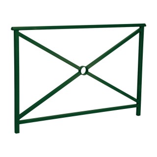 Barrière main courante Lisbonne Procity, cadre simple croix, L1500 x 1000 mm - Scellement direct - Vert mousse