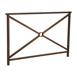 Barrière main courante Lisbonne Procity, cadre simple croix, L1500 x 1000 mm - Scellement direct - Brun chocolat