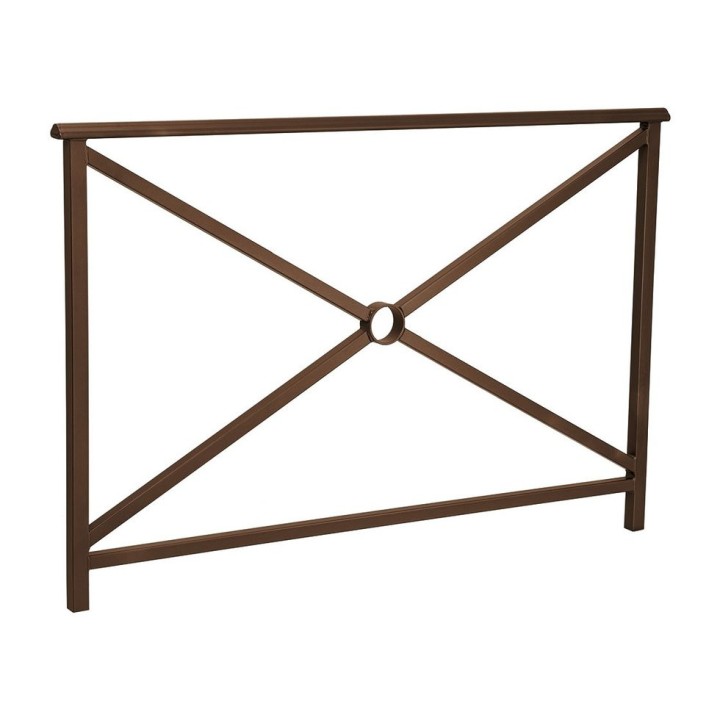 Barrière main courante Lisbonne Procity, cadre simple croix, L1500 x 1000 mm - Scellement direct - Brun chocolat