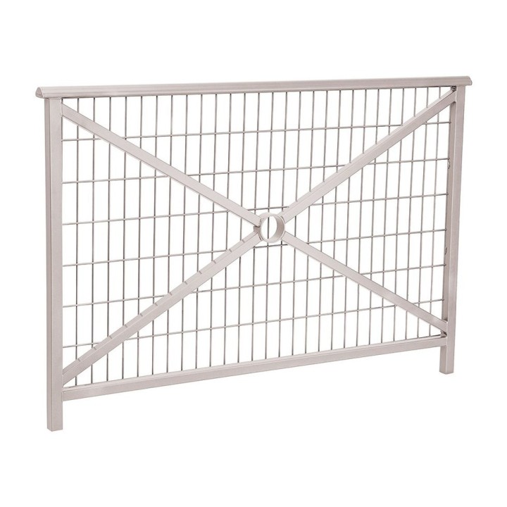 Barrière main courante Lisbonne Procity, cadre grillagé, L1500 x 1000 mm - Acier peint/zinc - Scellement direct - Gris soie