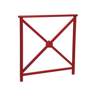 Barrière main courante Lisbonne Procity, cadre rosace, L1000 x 1000 mm - Acier peint/zinc - Scellement direct - Rouge pourpre
