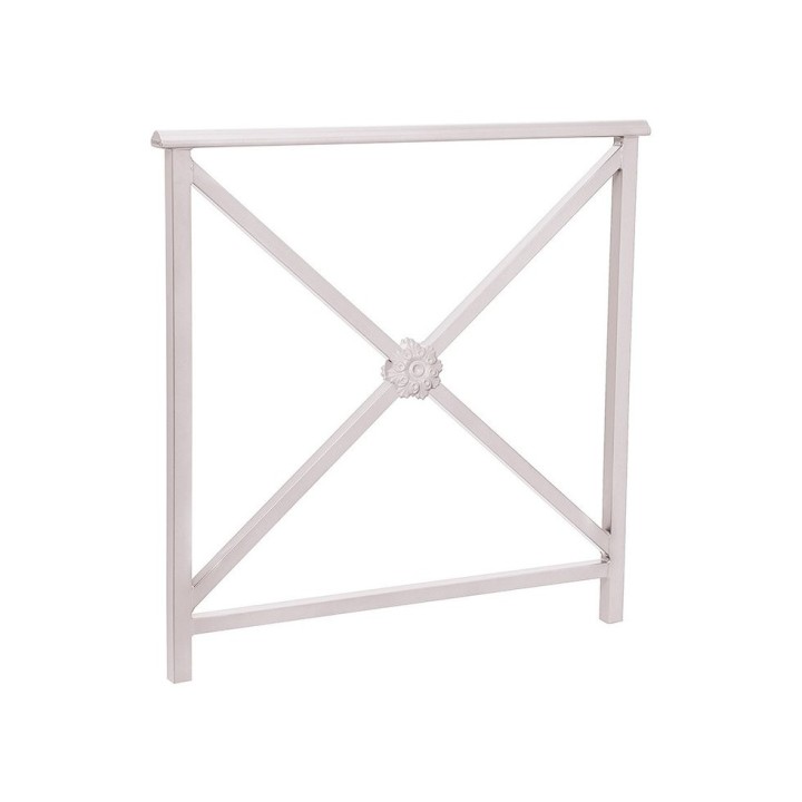 Barrière main courante Lisbonne Procity, cadre rosace, L1000 x 1000 mm - Acier peint/zinc - Scellement direct - Gris soie