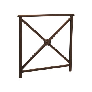 Barrière main courante Lisbonne Procity, cadre rosace, L1000 x 1000 mm - Acier peint/zinc - Scellement direct - Brun chocolat