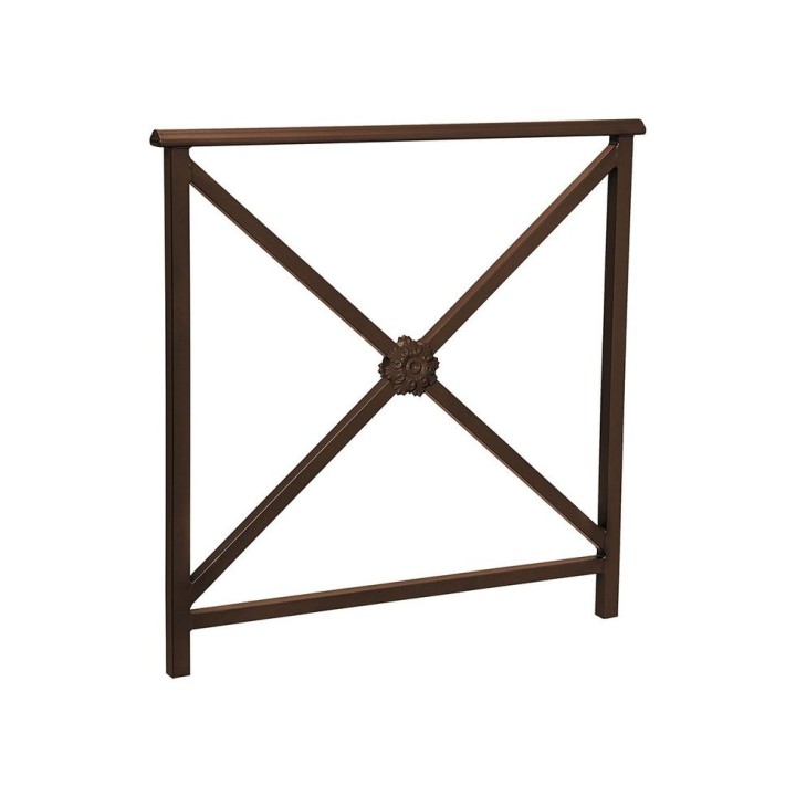Barrière main courante Lisbonne Procity, cadre rosace, L1000 x 1000 mm - Acier peint/zinc - Scellement direct - Brun chocolat