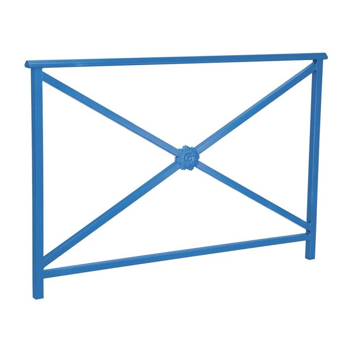 Barrière main courante Lisbonne Procity, cadre rosace, L1500 x 1000 mm - Acier peint/zinc - Scellement direct - Bleu gentiane