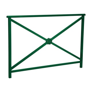 Barrière main courante Lisbonne Procity, cadre rosace, L1500 x 1000 mm - Acier peint/zinc - Scellement direct - Vert mousse