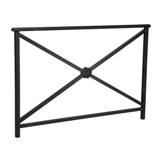 Barrière main courante Lisbonne Procity, cadre rosace, L1500 x 1000 mm - Acier peint/zinc - Scellement direct - Noir foncé