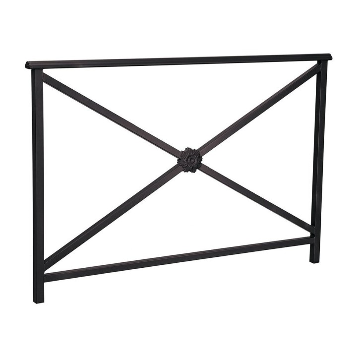 Barrière main courante Lisbonne Procity, cadre rosace, L1500 x 1000 mm - Acier peint/zinc - Scellement direct - Noir foncé