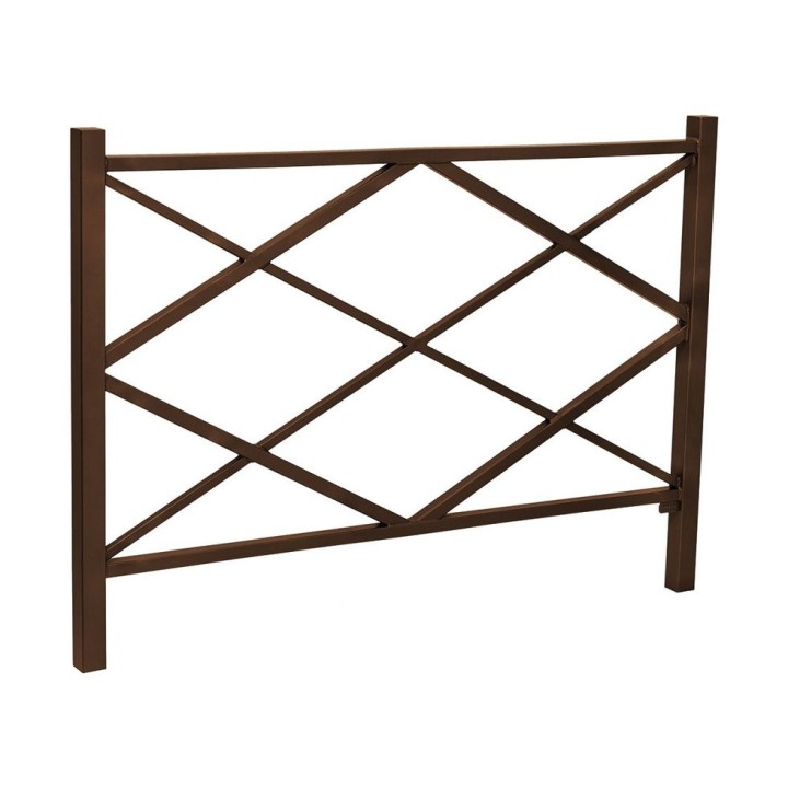 Barrière Losange Procity, L1500 x 1020 mm - Acier peint/zinc - Scellement direct - Brun chocolat