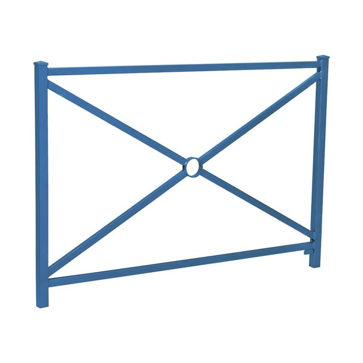 Barrière Orléans Procity, cadre simple croix, L1470 x 1026 mm - Acier peint/zinc - Scellement direct - Bleu gentiane