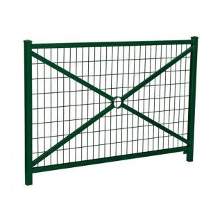Barrière Orléans Procity, cadre grillagé, L1470 x 1026 mm - Acier peint/zinc - Scellement direct - Vert mousse