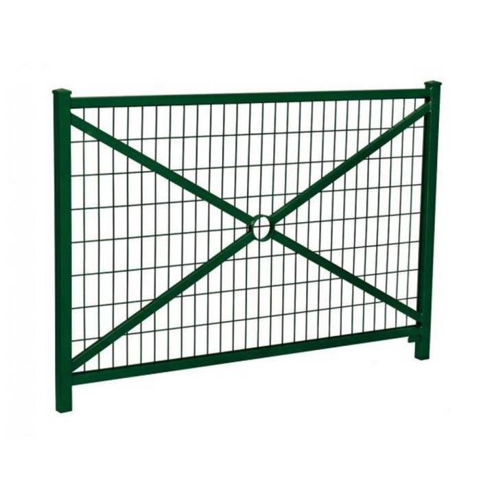 Barrière Orléans Procity, cadre grillagé, L1470 x 1026 mm - Acier peint/zinc - Scellement direct - Vert mousse