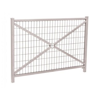 Barrière Orléans Procity, cadre grillagé, L1470 x 1026 mm - Acier peint/zinc - Scellement direct - Gris soie