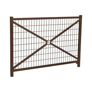 Barrière Orléans Procity, cadre grillagé, L1470 x 1026 mm - Acier peint/zinc - Scellement direct - Brun chocolat