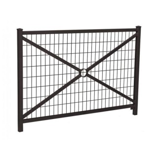 Barrière Orléans Procity, cadre grillagé, L1470 x 1026 mm - Acier peint/zinc - Scellement direct - Noir foncé