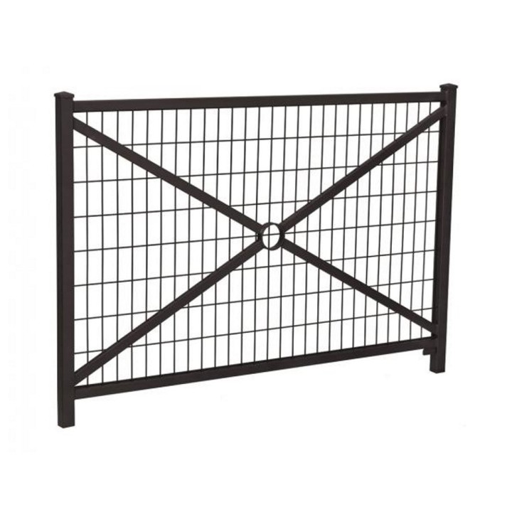 Barrière Orléans Procity, cadre grillagé, L1470 x 1026 mm - Acier peint/zinc - Scellement direct - Noir foncé