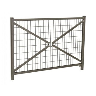 Barrière Orléans Procity, cadre grillagé, L1470 x 1026 mm - Acier peint/zinc - Scellement direct - Gris Procity