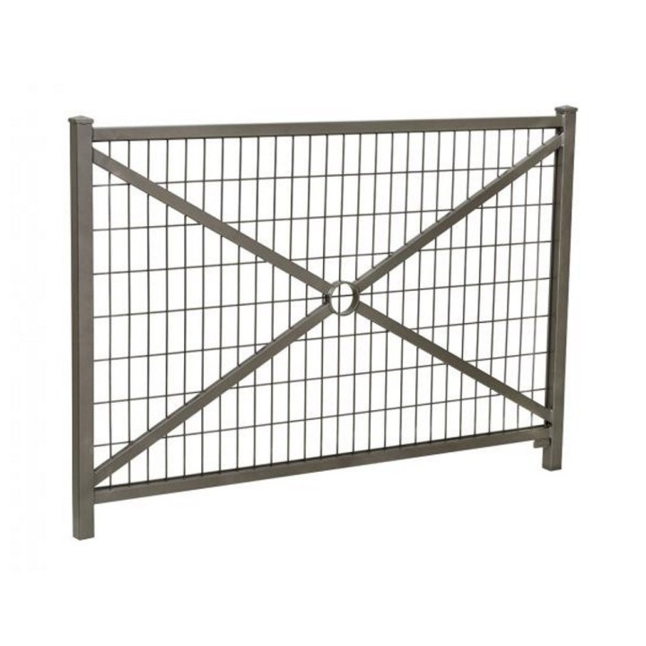 Barrière Orléans Procity, cadre grillagé, L1470 x 1026 mm - Acier peint/zinc - Scellement direct - Gris Procity