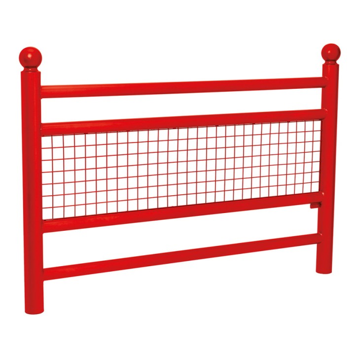 Barrière Linea Procity, pommeau Boule, L1572 x 1000 mm - Acier peint/zinc - Scellement direct - Rouge signalisation
