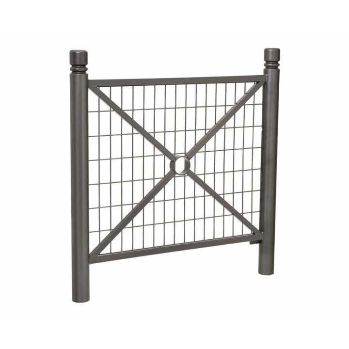 Barrière Province City Procity, cadre grillagé, L 1072 x 1000 mm (hors pommeau) - Peint/zinc - Scellement direct - Gris Procity