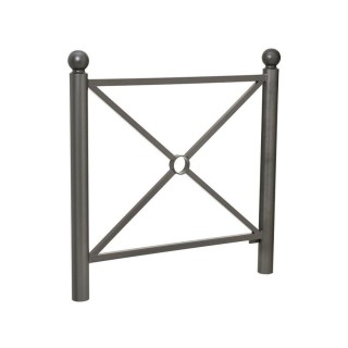 Barrière Province Boule Procity, cadre simple croix, L1072 x1000 mm - Peint/zinc - Scellement direct - Gris Procity