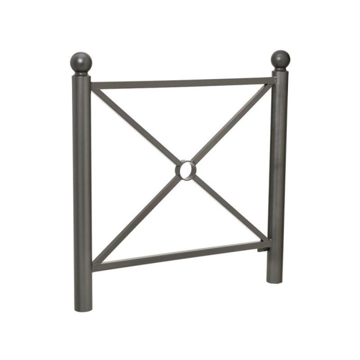 Barrière Province Boule Procity, cadre simple croix, L1072 x1000 mm - Peint/zinc - Scellement direct - Gris Procity