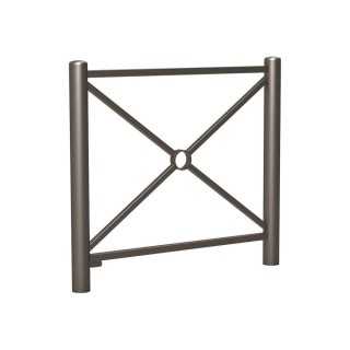 Barrière Carrefour Procity, cadre simple croix, L1072 x 1025 mm - Acier peint/zinc - Scellement direct - Gris Procity