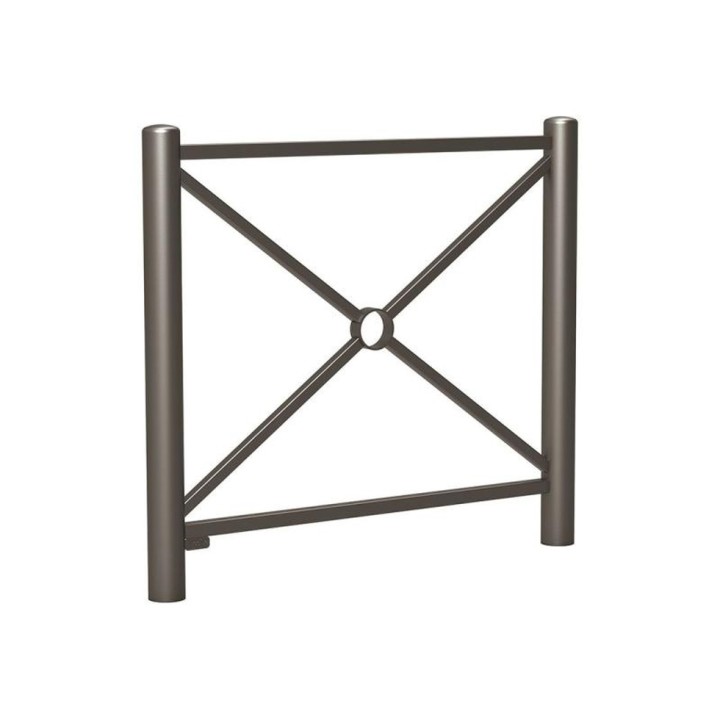 Barrière Carrefour Procity, cadre simple croix, L1072 x 1025 mm - Acier peint/zinc - Scellement direct - Gris Procity