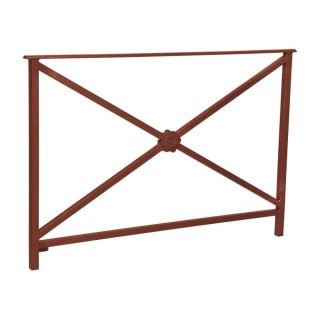 Barrière main courante Héritage Procity, cadre rosace sans crosse, L1500 x 1000 mm - Scellement direct - Aspect Corten