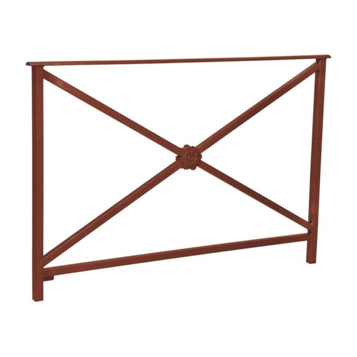 Barrière main courante Héritage Procity, cadre rosace sans crosse, L1500 x 1000 mm - Scellement direct - Aspect Corten