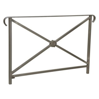 Barrière main courante Héritage Procity, cadre rosace, double crosse, L1500 x 1000 mm - Scellement direct - Gris Procity