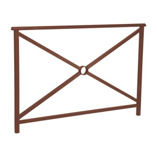 Barrière main courante Lisbonne Procity, cadre simple croix, L1500 x 1000 mm - Scellement direct - Aspect Corten