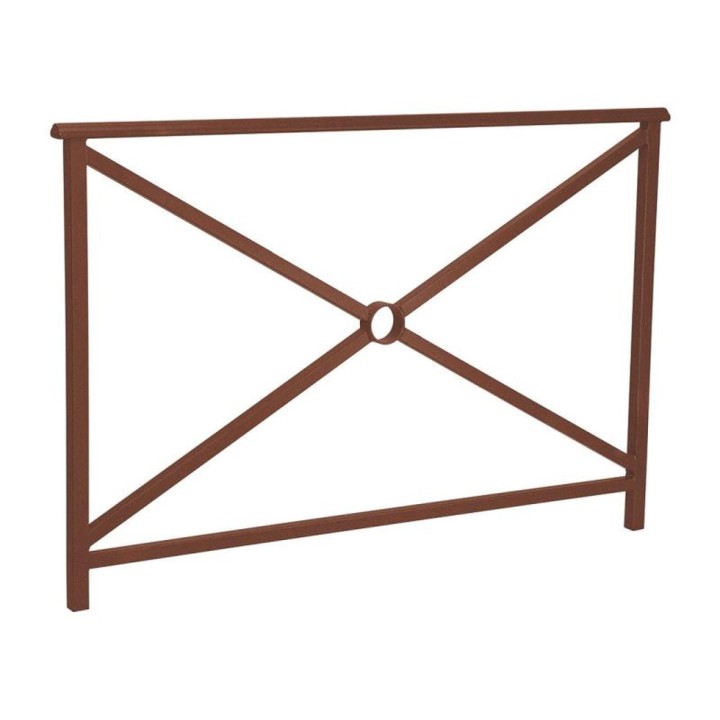 Barrière main courante Lisbonne Procity, cadre simple croix, L1500 x 1000 mm - Scellement direct - Aspect Corten