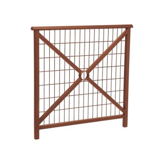 Barrière main courante Lisbonne Procity, cadre grillagé, L1000 x 1000 mm - Acier peint/zinc - Scellement direct - Aspect Corten