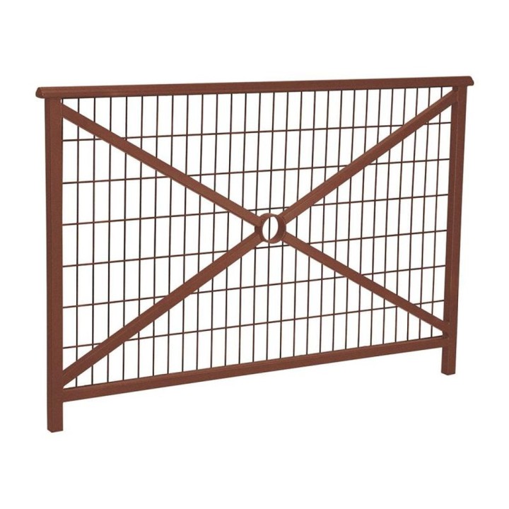 Barrière main courante Lisbonne Procity, cadre grillagé, L1500 x 1000 mm - Acier peint/zinc - Scellement direct - Aspect Corten