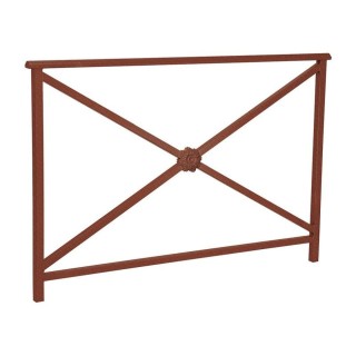 Barrière main courante Lisbonne Procity, cadre rosace, L1500 x 1000 mm - Acier peint/zinc - Scellement direct - Aspect Corten