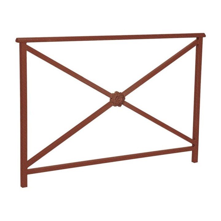 Barrière main courante Lisbonne Procity, cadre rosace, L1500 x 1000 mm - Acier peint/zinc - Scellement direct - Aspect Corten