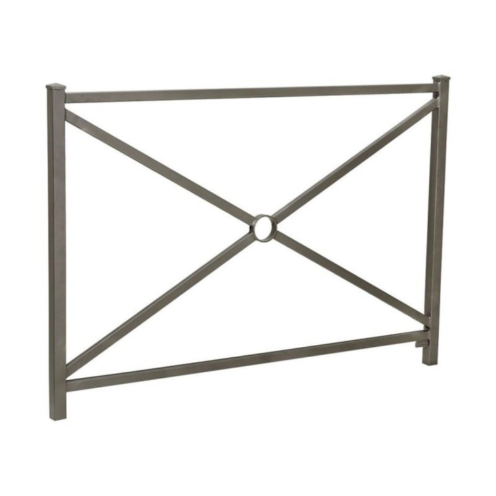 Barrière Orléans Procity, cadre simple croix, L1470 x 1026 mm - Acier peint/zinc - Scellement direct - Gris Procity