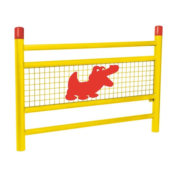 Barrière « spéciale école » Linéa Procity, Bicolore avec Croco - Scellement direct - Jaune signalisation/Rouge signalisation