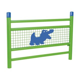 Barrière « spéciale école » Linéa Procity, Bicolore avec Croco - Scellement direct - Vert jaune/Bleu gentiane