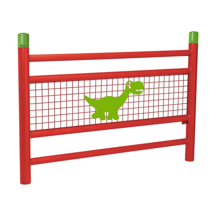 Barrière « spéciale école » Linéa Procity, Bicolore avec Dino - Scellement direct - Rouge signalisation/Vert jaune
